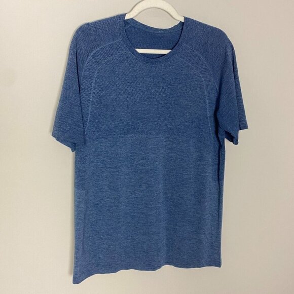 Lululemon Metal Vent Tech Men's Large Short Sleeves Shirt Active Blue - Picture 1 of 9